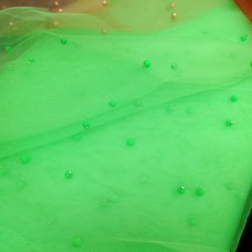 Ткань Сетка с жемчугом (салатовый)